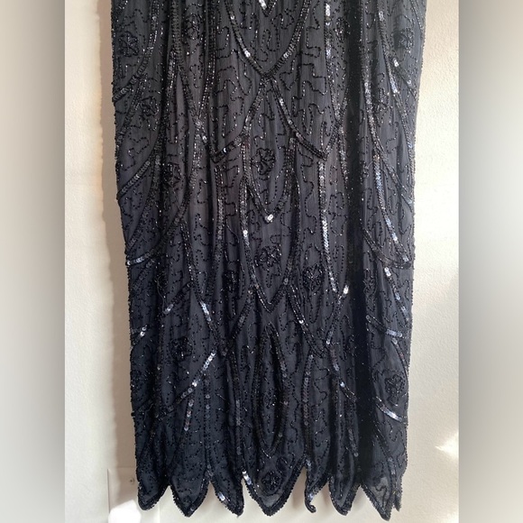 Vintage Stenay 100% Silk Beaded Sequin Long Gown Dress Evening Women’s Size 8 - Picture 8 of 15